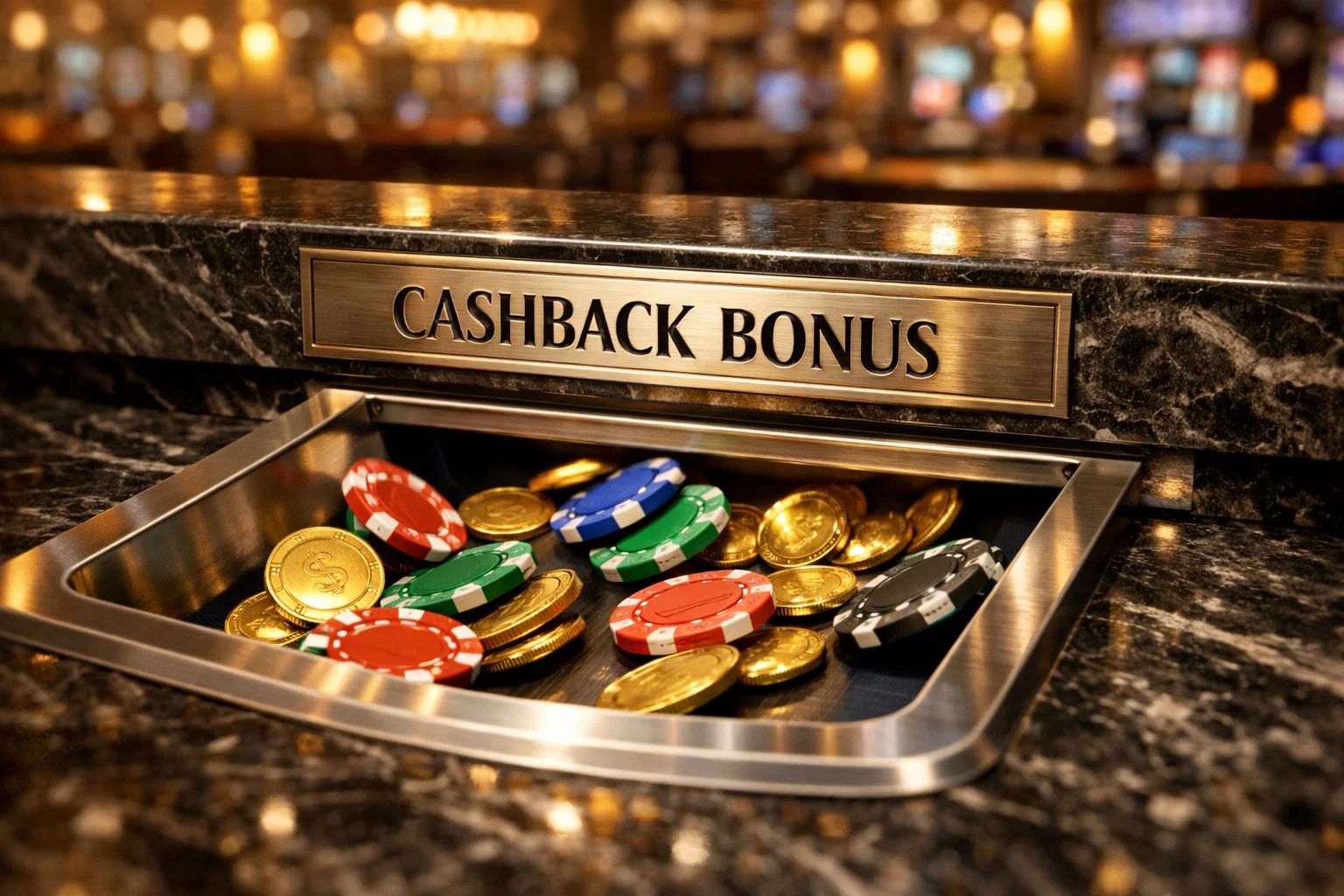 Player enjoying an online casino with cashback bonus